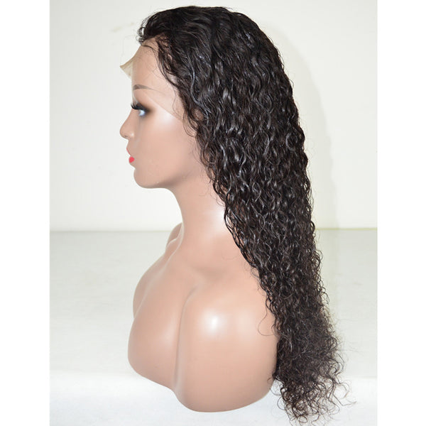 Peruvian Hair Curly Long Hair Full Lace Wig Natural Color