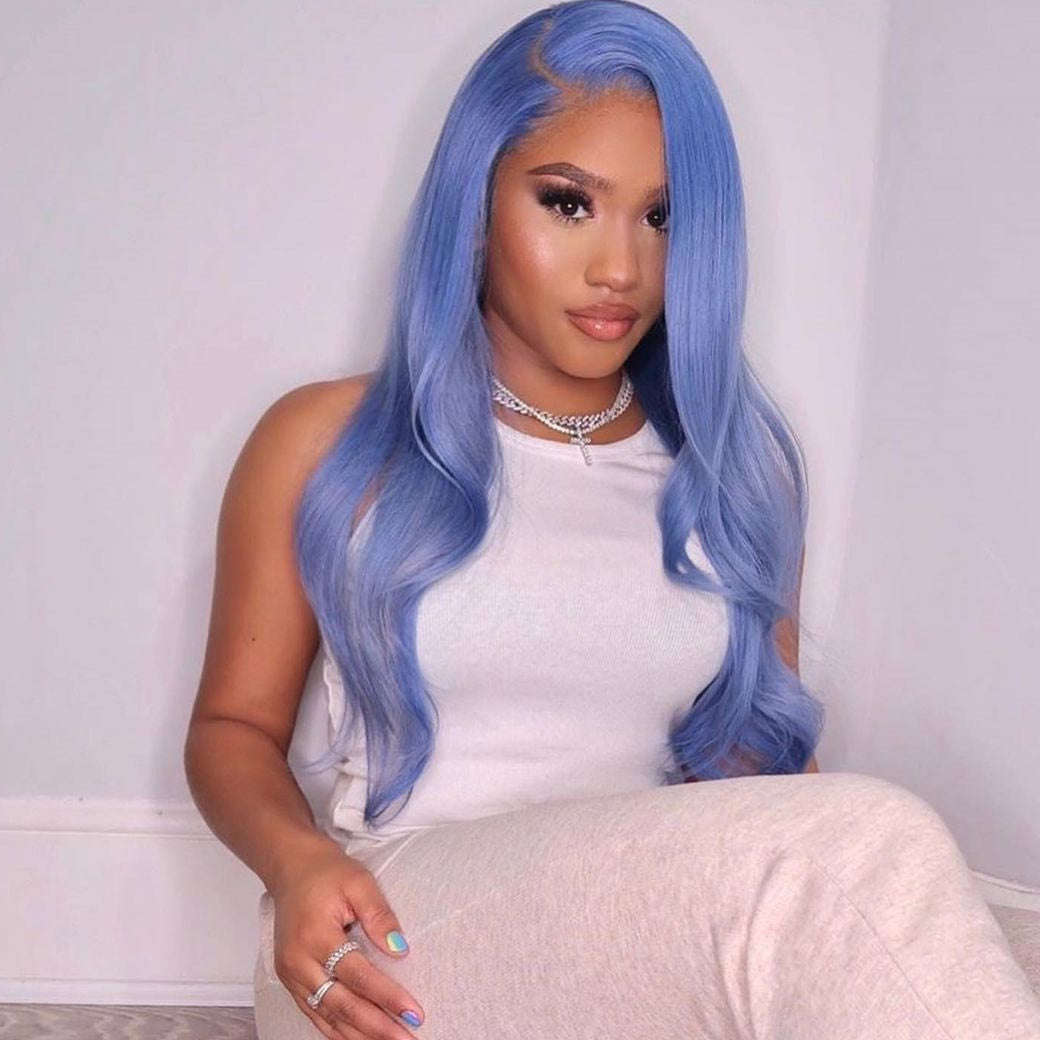 ✨22” PURPLE BLUE STRAIGHT LACE-FRONT WIG *NEW* Long Straight Synthetic Lace Front Wig for Women 22 Inch  main image 4