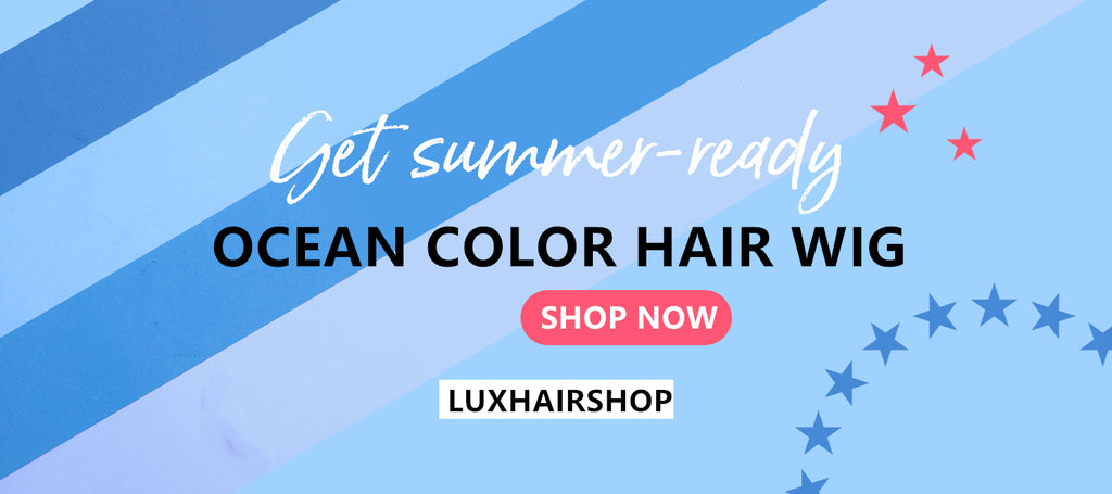 Ocean Blue color Hair Wig
