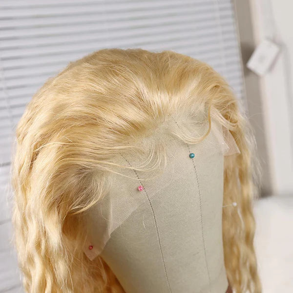 On Sale Peruvian Hair Blond Color Deep Wavy Lace Front Wig
