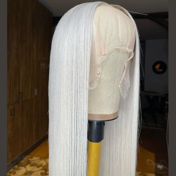On Sale Luxury Iced Blonde Color Straight Lace Front Wig