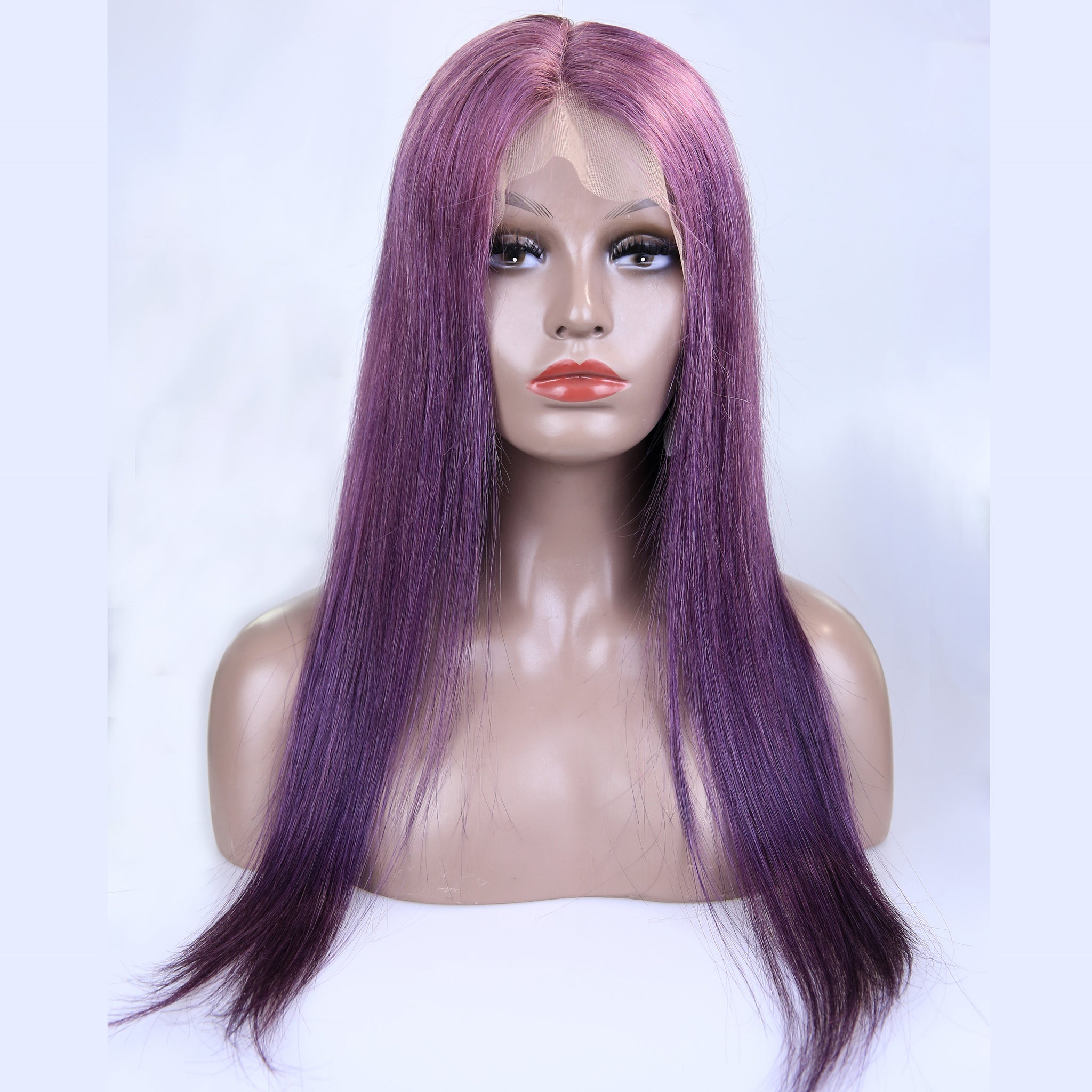 Peruvian Hair Purple Color Fashion Straight Full Lace Wig