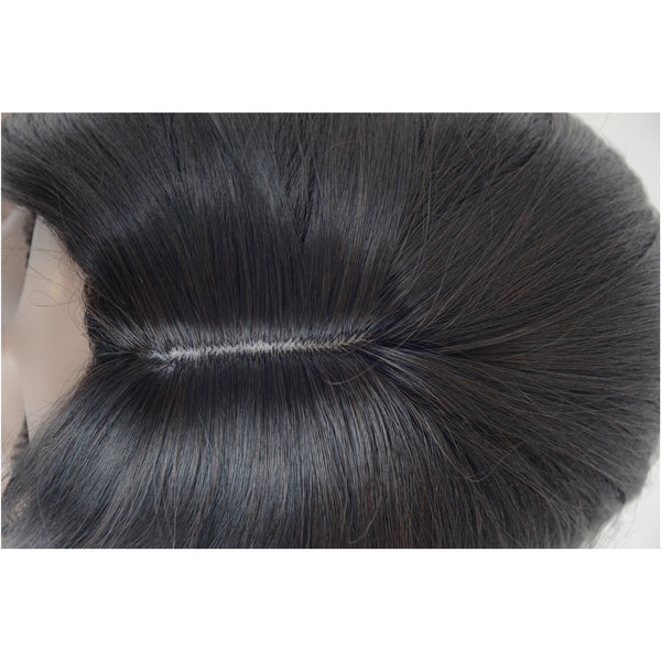 Synthetic Hair Black Color Curly Long Hair Machine Made Wig