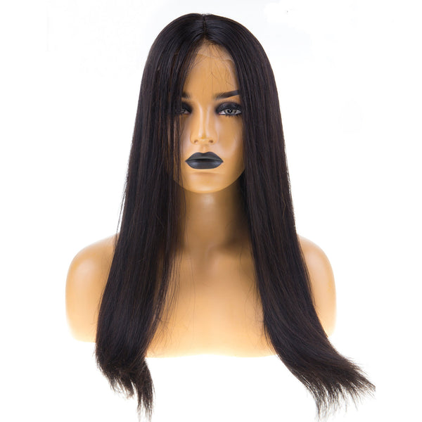 100% Human Hair Black Color Lace Front Wig 40 inch Long Hair