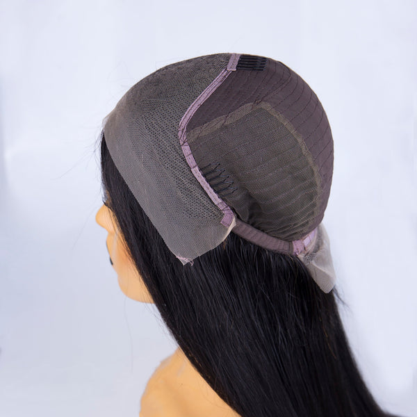 100% Human Hair Black Color Lace Front Wig 40 inch Long Hair base