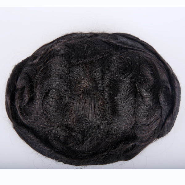 Natural Black Color 100% Human Hair Double Lace 01 Base Hair Systems