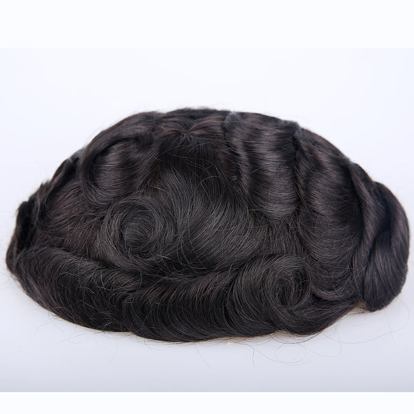 Natural Black Color 100% Human Hair Double Lace 01 Base Hair Systems