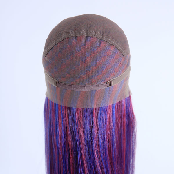 Peruvian Hair Blue And Purple Ombre Color Fashion Straight Full Lace Wig