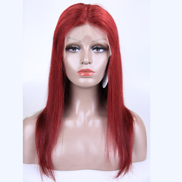Peruvian Hair Red Fashion Straight Full Lace Wig