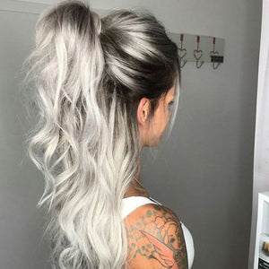 Grey color wig