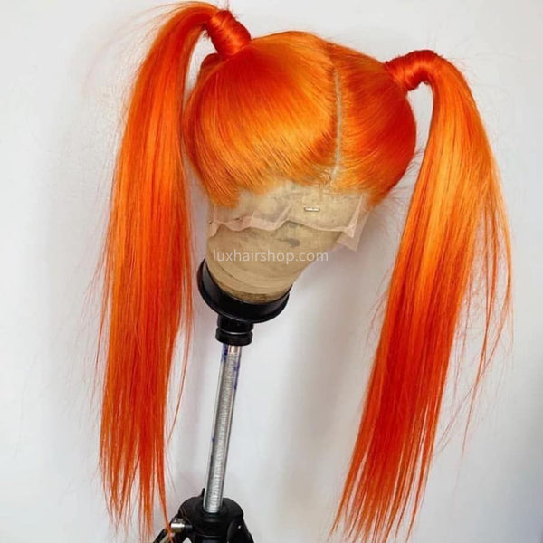 Bright Orange Color Wig