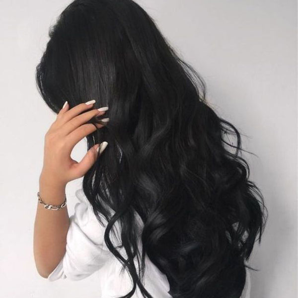 Peruvian Hair Fashion Body Wavy Long Hair Lace Front Wig Natural Color