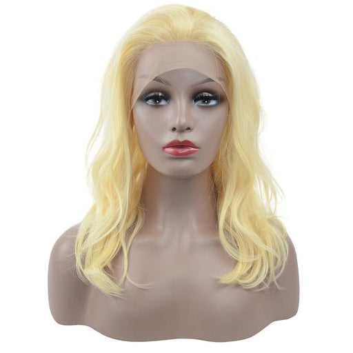 Peruvian Hair Full Lace Wig Light Blond Color Body Wavy