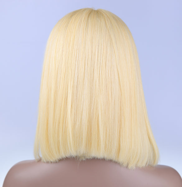 Peruvian Hair Blond Color Straight Lace Front Bob Wig