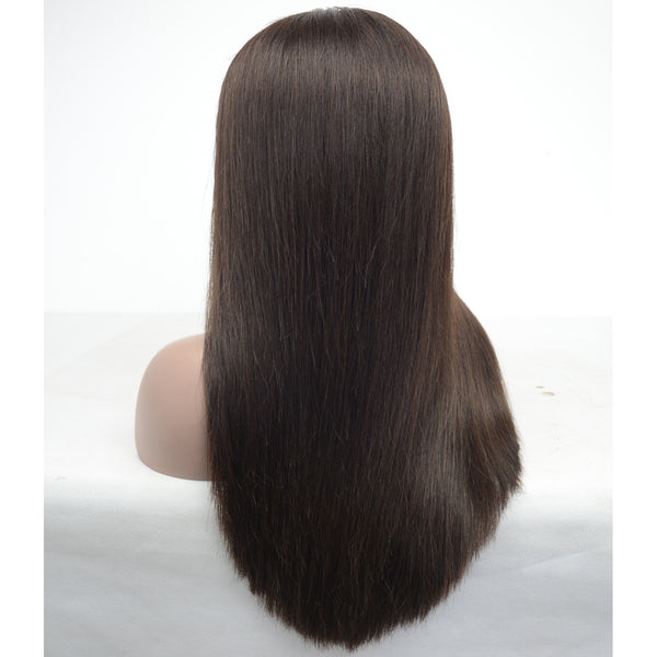 Peruvian Hair Straight Long Hair Lace Front Wig Natural Color