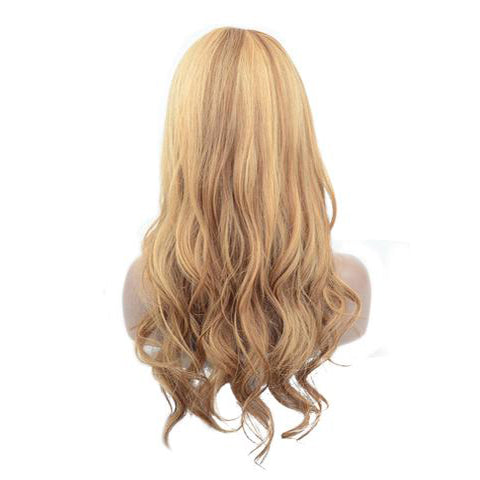 Peruvian Hair Blond Mix Brown Color Body Wavy Lace Front Wig