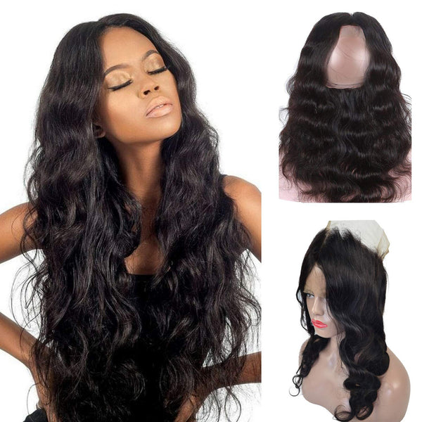 360 lace frontal black