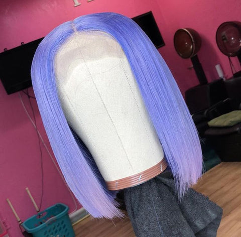 Violet color bob wig