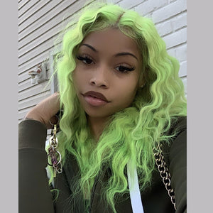 Fashionable Green color Hair Wig 100% Virgin Hair