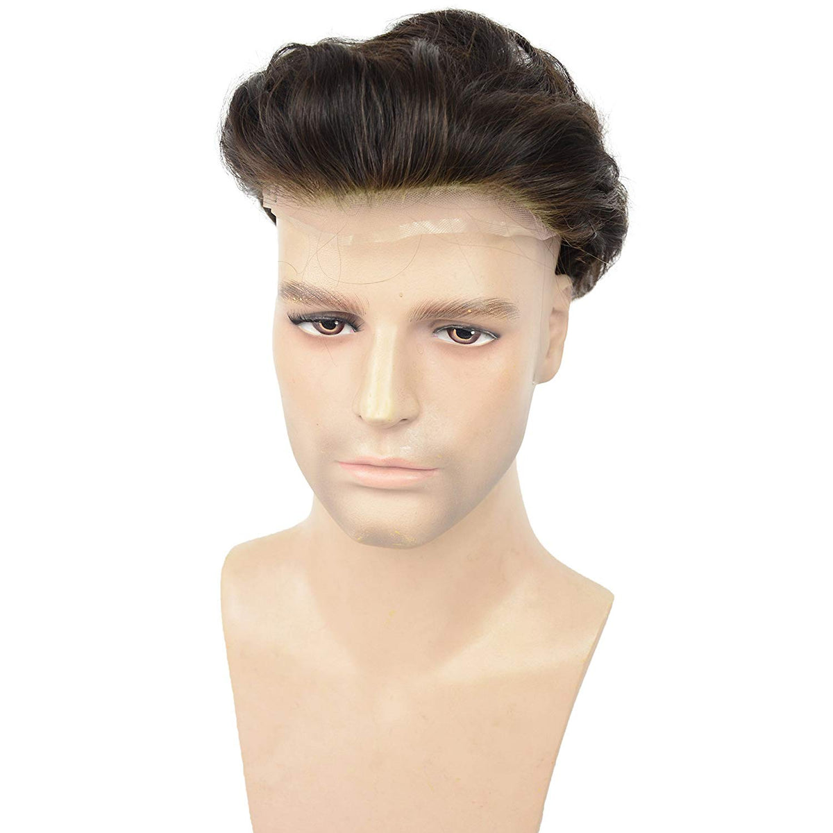 100% Virgin Human Hair Systems On Rite Black & Dark Brown Color For Me ...