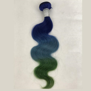 Blue And Green Ombre Color Weft