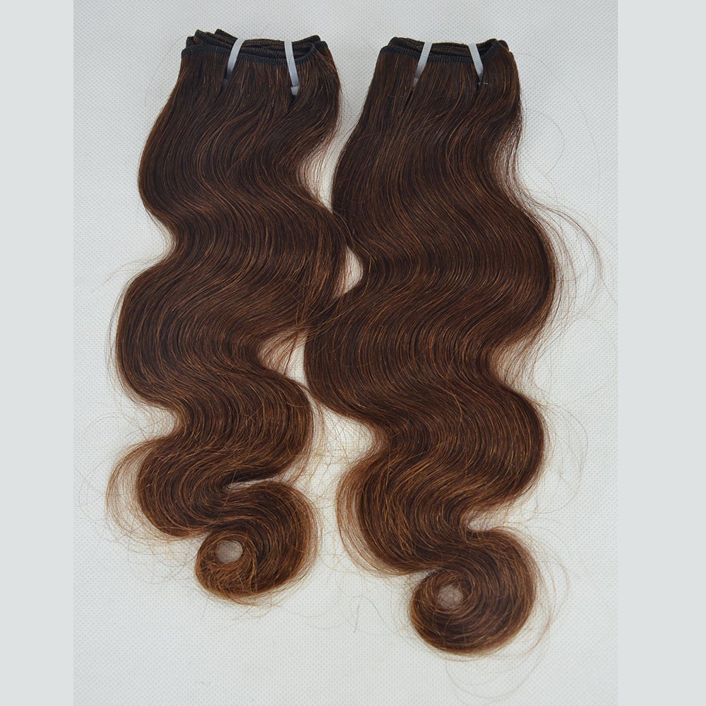 Peruvian Human Hair Weft Brown Ombre Color Body Wave Bundles