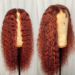 Peruvian Hair Red Curly Fashion Lace Front Glueless Wig