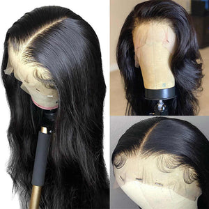 Peruvian Hair Black HD Transparent Lace Front Wig Fashion Body Wavy