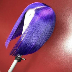 purple bob wig