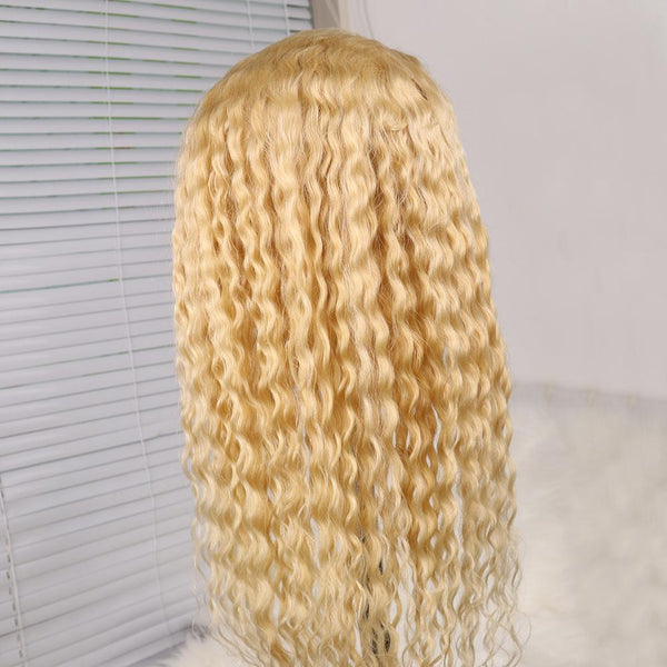blond color deep wave wig