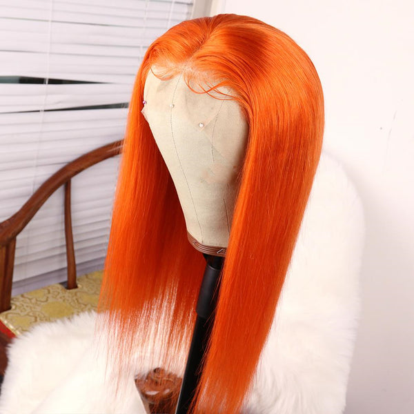 Lace front Bright Orange Wig