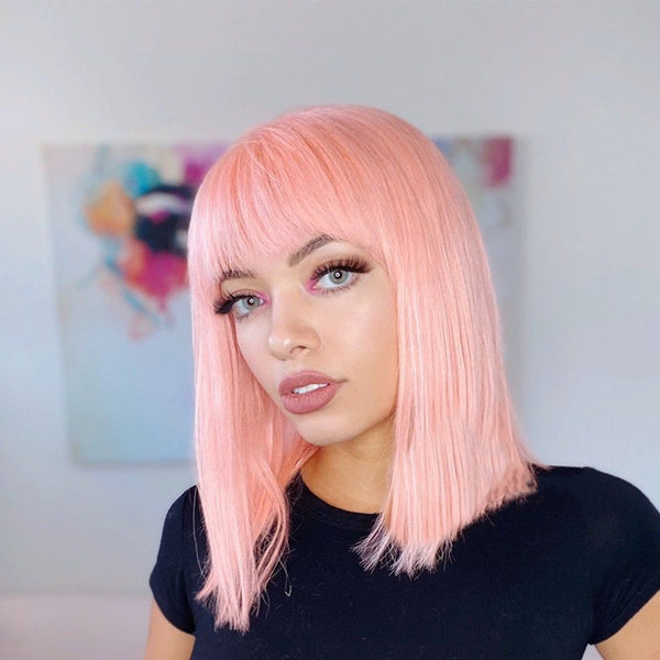 Lace-Front-Pink-Bob-Wig-With-Bangs