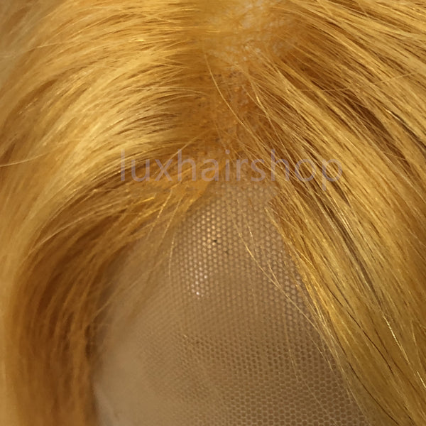 Peruvian Hair Neon Orange Color Fashion Wavy Long Hair Lace Front Wig