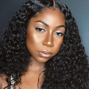 Peruvian Hair Curly Short Full Lace Wig Natural Color