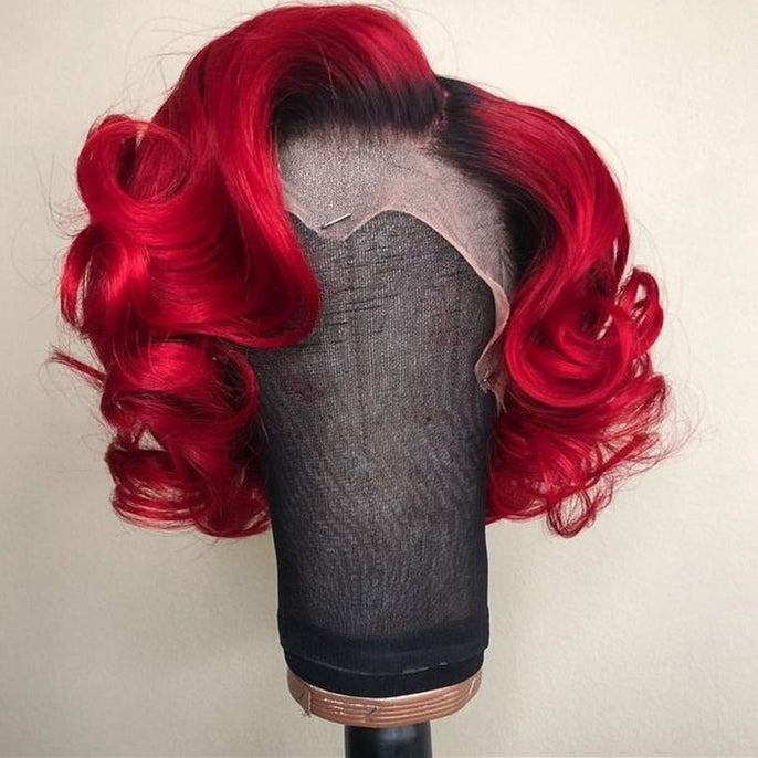 Red Color with Black Root Body Wavy