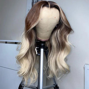 Light Blond with Brown Root