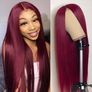  Burgundy Color Straight Wig