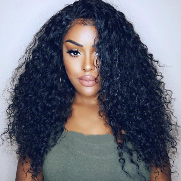 Peruvian Hair Curly Lace Front Wig Natural Color