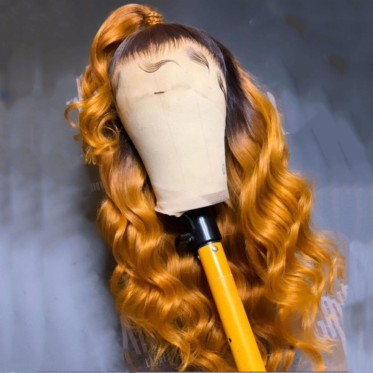 Ginger with Black Root Water Wavy wig