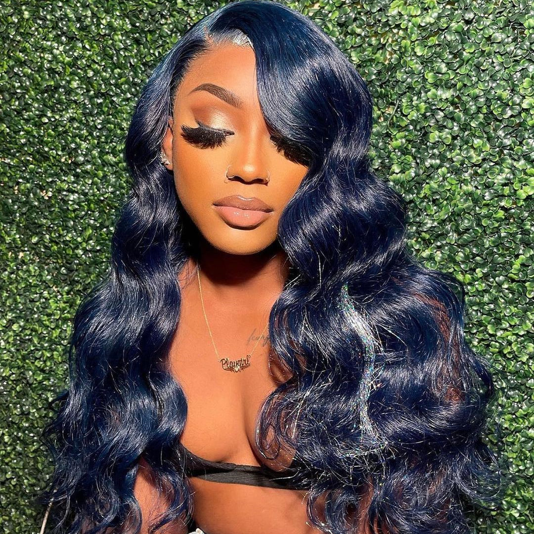 28inch Blue Indigo Synthetic Lace Front Hair Wig outlet