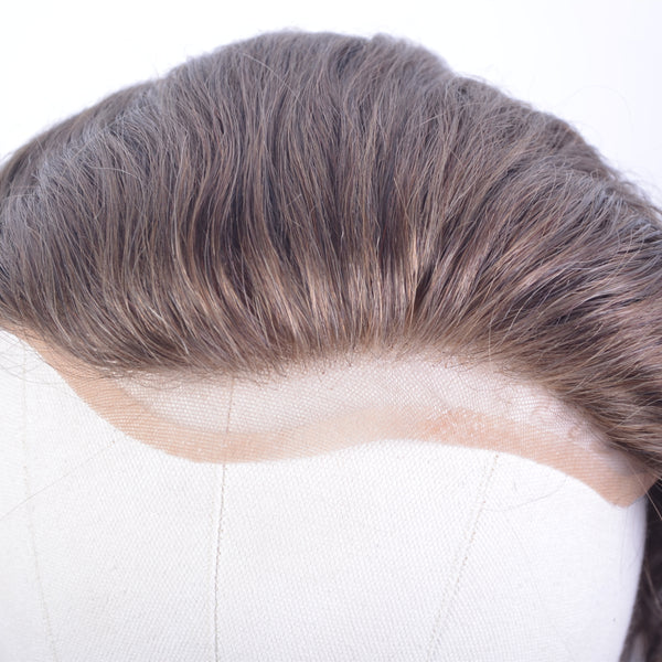 Brown Full Lace Base Man Toupee natural hair line