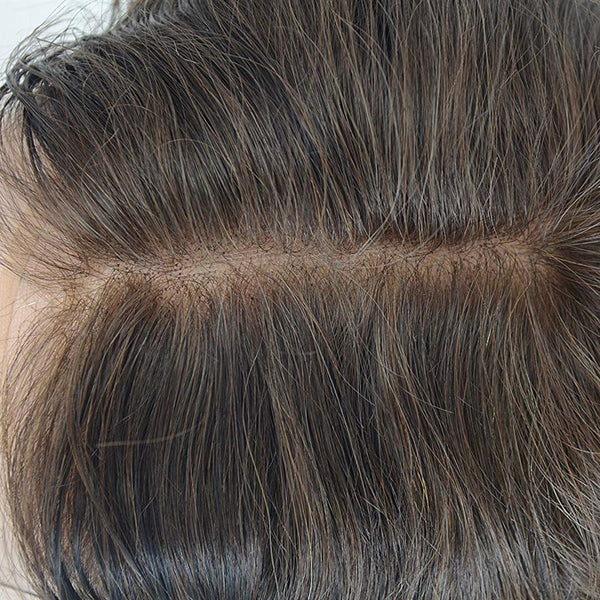 European Virgin Hair Dark Brown Full Lace Base Hair Pieces for Men