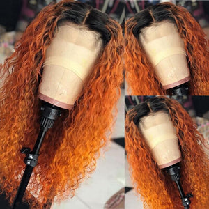 ginger color curly style wigs