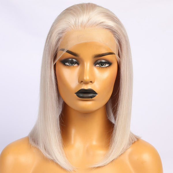 Peruvian Hair iced blonde Color Straight Lace Front Bob Wig