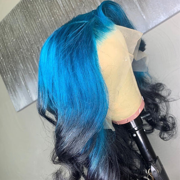 Gradient Color Blue Black wig
