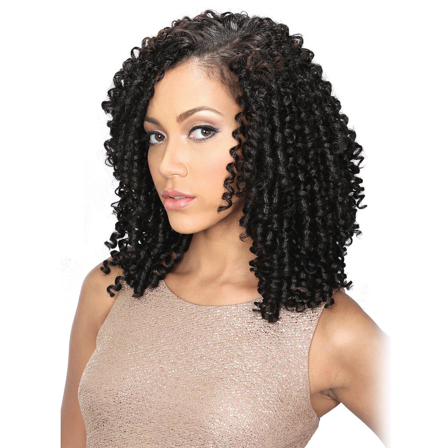 Brazilian Human Hair Black Color Spring Curl Lace Front Wig