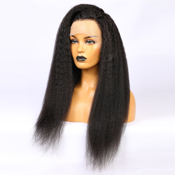 Peruvian Hair Natural Color Long Hair Lace Front Wig Yaki