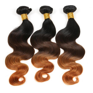 Black And Brown Ombre Color Weft