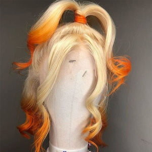 Blond with Orange wig
