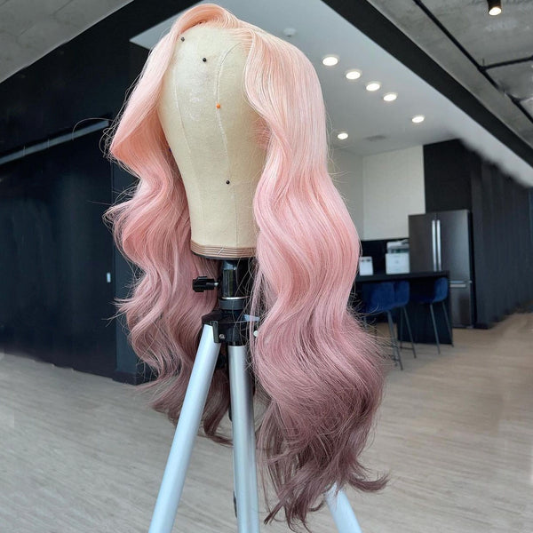 Gradient Color Pink Brown lace wig
